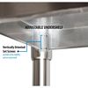 Bk Resources Work Table Stainless Steel W/Undershelf, Plastic bullet feet 30"Wx24"D SVT-3024
